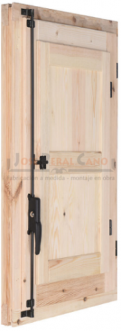 Ventana barata tradicional de pino una hoja contraventana dos tableros igual