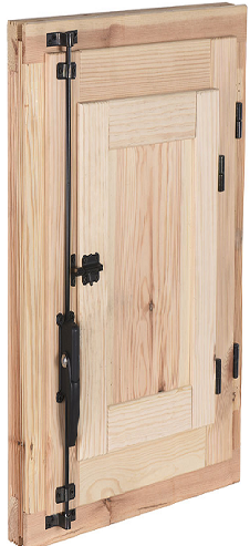 Ventana barata tradicional de pino una hoja contraventana un tablero